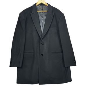 Veno Giovanni Wool Top Coat Black Size 2XL 48 Mens 3/4 Length Overcoat Jacket